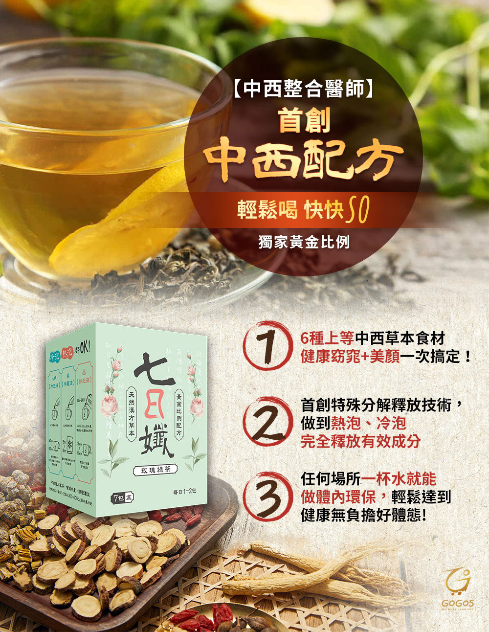 七日孅 - 玫瑰綠茶 代謝茶【8盒裝】(7包/盒)|順暢代謝 × 排毒消腫 × 養生冷泡茶 × 無糖茶包飲品