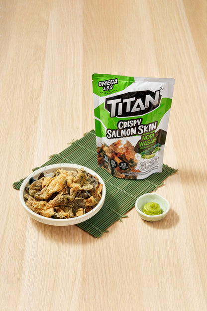 「已停售」TITAN - 脆三文魚皮零食 – 紫菜芥辣味