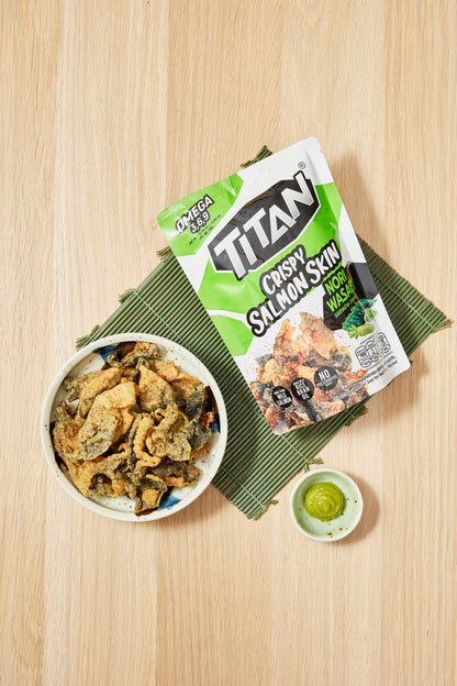 「已停售」TITAN - 脆三文魚皮零食 – 紫菜芥辣味