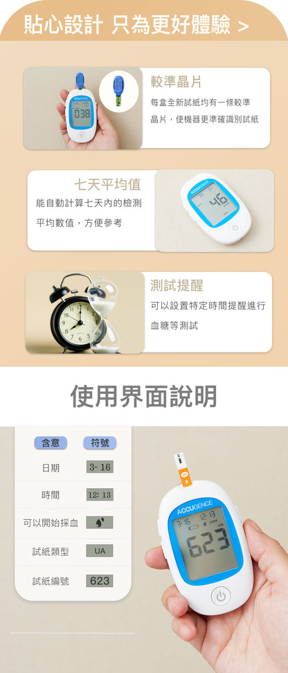 體驗套裝：血糖+血酮+尿酸試紙各一盒 送血糖機PM900+無菌採血針（原裝行貨）血酮機/檢測痛風/血糖監測儀器